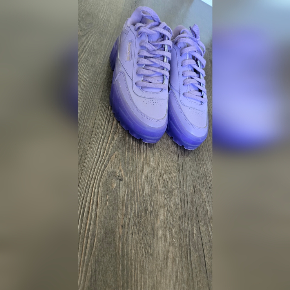 Limited Edition Reebok Club C Cardi Womens 4.5 Purple Platform Sneakers - Picture 10 of 11